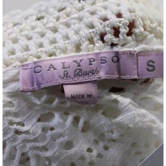 Calypso Saint Barth Women's 3/4 Sleeve Cover Up Mini Dress White Size S - Picture 4 of 6